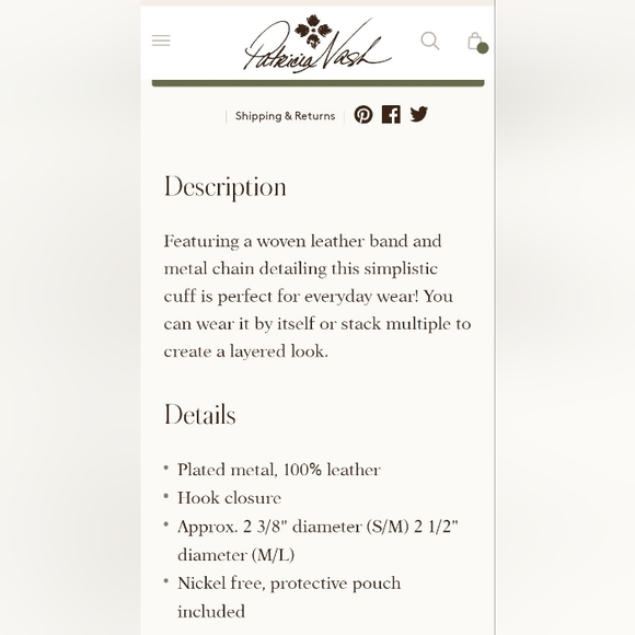 Patricia Nash Leonora Tension Chain Cuff Bracelet - Picture 6 of 7